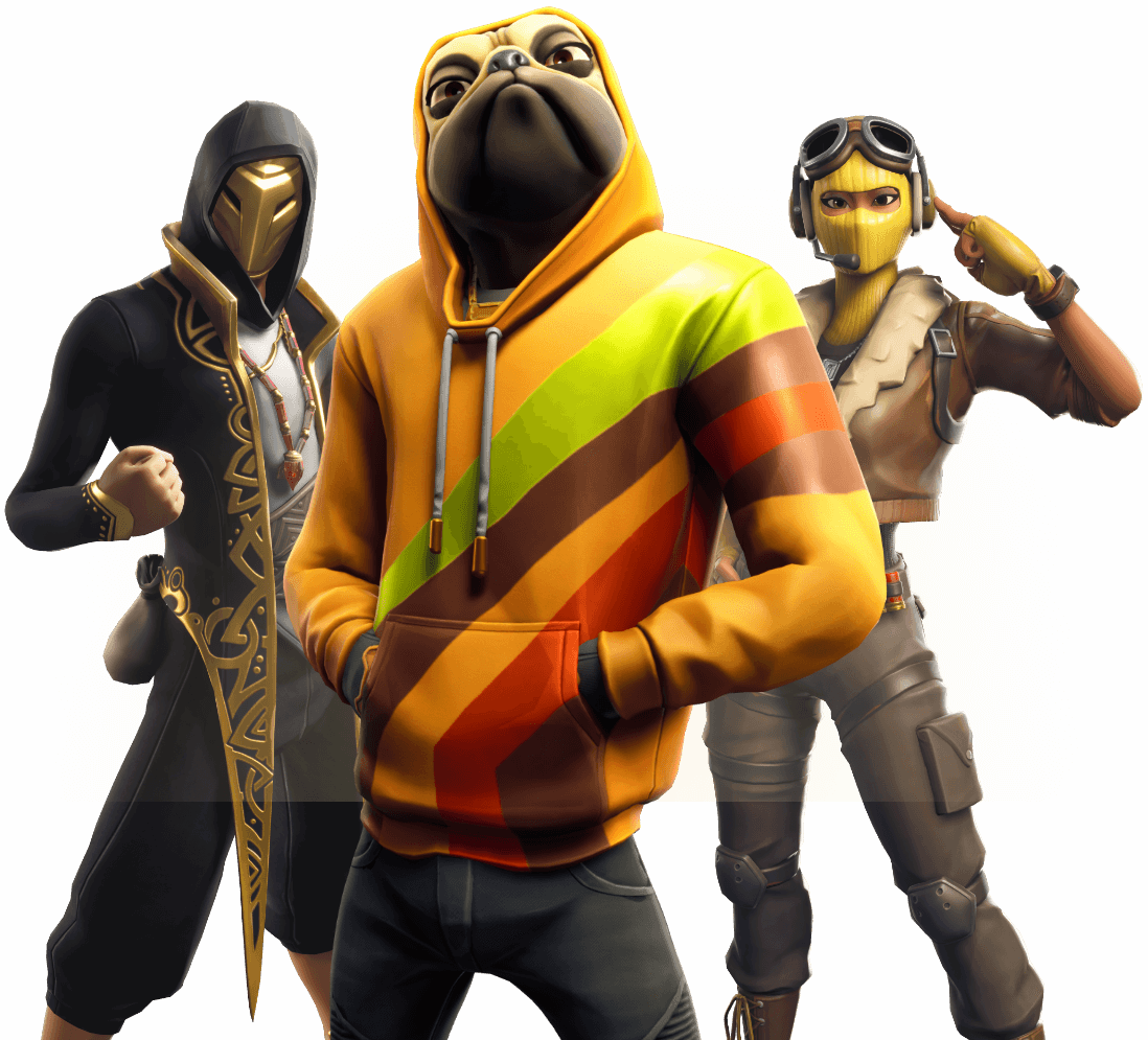 Персонажи Fortnite на официальном арте игры