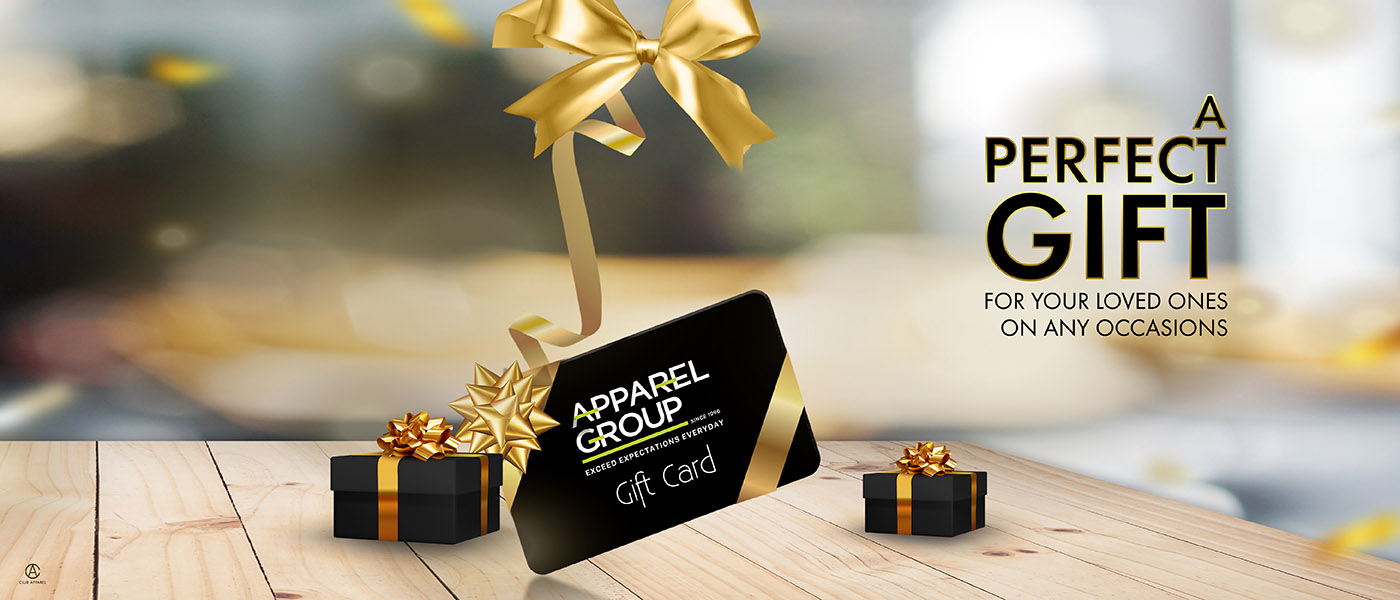 Apparel Group Gift Card на подарочном фоне