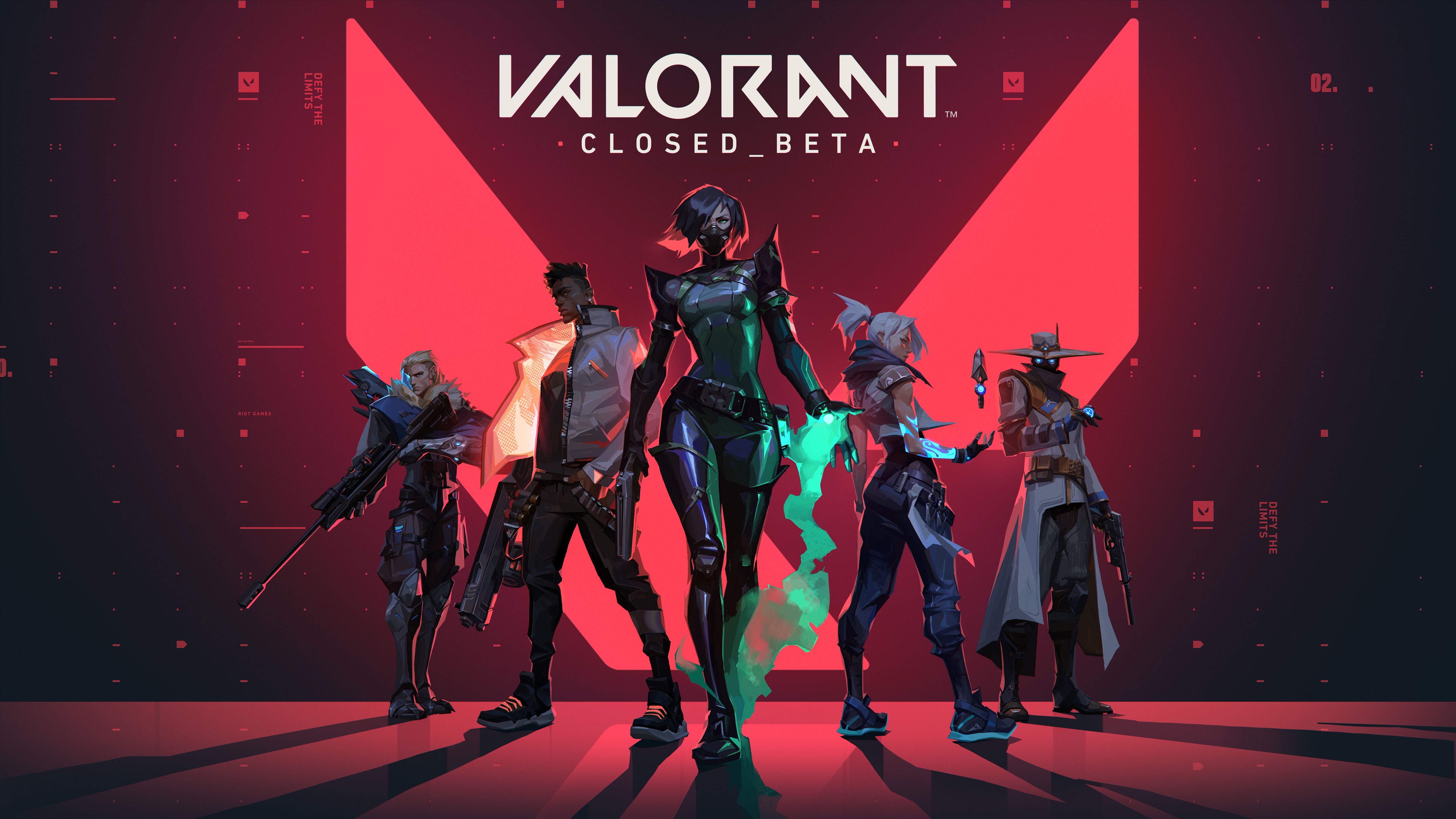 Официальный арт Valorant с персонажами игры и логотипом Valorant